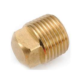 Anderson 756109-04 Cored Square Head Pipe Plug, 1/4 in, MPT, Brass