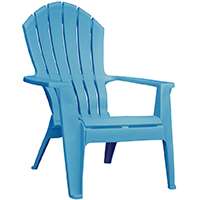 Adams RealComfort 8371-21-3700 Adirondack Chair, 250 lb Weight Capacity, Polypropylene Frame, Pool Blue Frame