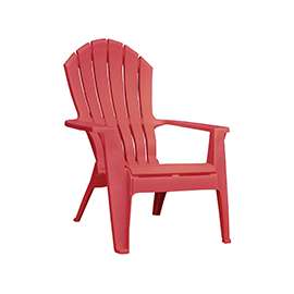 Adams RealComfort 8371-26-3700 Adirondack Chair, 250 lb Weight Capacity, Polypropylene Frame, Cherry Red Frame