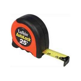Cresent Lufkin AL725 Tape Measure, 25 ft L x 1 in W Blade, Steel Blade, Orange