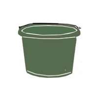 FORTEX-FORTIFLEX N4008GR Lightweight Utility Pail, 8 qt Volume, Fortalloy Rubber/Polymer, Green