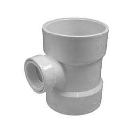 GENOVA 700 Series 71141 Reducing Sanitary Tee, 4 x 4 in Run, Hub Run Connection, 1-1/2 in Branch, Hub Branch Connection