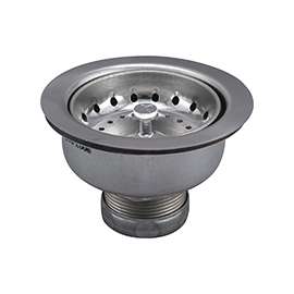 Keeney 1435SS Basket Strainer with Locking Shell, 4-3/8 in Dia, Stainless Steel, Venetian Bronze