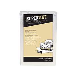 Trimaco SUPERTUFF 02301 Drop Cloth, 12 ft L, 9 ft W, Paper, White