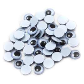 Wiggle Eyes - Round - 7mm - Black - 50/Bg