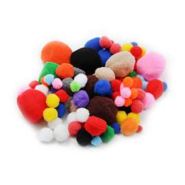 Pom-Poms - Asst. Sizes/Colors - 100/Bg