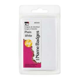 Self-Adhesive Name Badges, Plain, White
