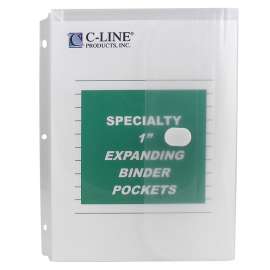 C-Line Biodegradable Super Heavyweight Poly Binder Pockets, Clear, Side Loading, 11 x 8-1/2, Pack of 10
