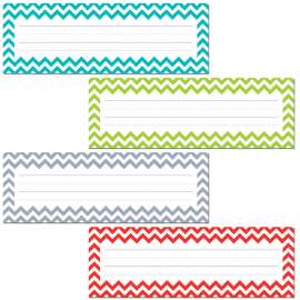 Chevron Solids Name Plates, 36/Pack