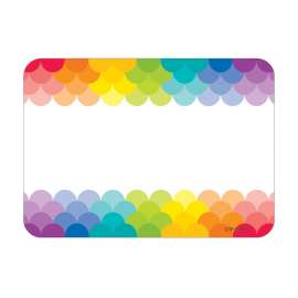 Painted Palette Rainbow Scallops Name Tag Labels, 36/Pack