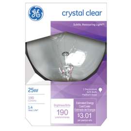GE25W 3" CLR Globe Bulb