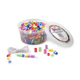 Bucket O Beads, Striped Straw, Asstd Sizes, 100's/pkg