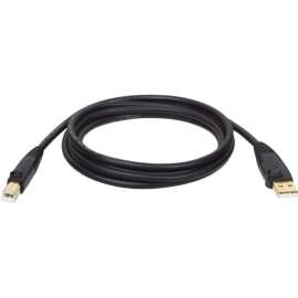 Tripp Lite 6ft USB Cable Hi-Speed Gold Shielded USB 2.0 A/B Male / Male, Type A Male USB, Type B Male USB, 6ft