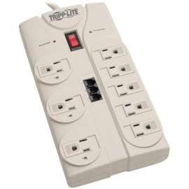 Protect It! Computer Surge Protector, 8 Outlets, 8 ft. Cord, 2160 J, Light Gray