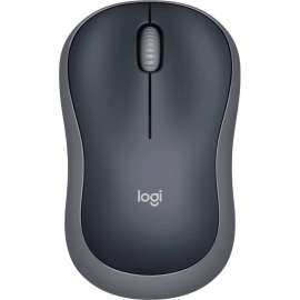 Logitech M185 Wireless Mouse, 2.4GHz with USB Mini Receiver, 12-Month Battery Life, 1000 DPI Optical Tracking, Ambidextrous, Compatible with PC, Mac, Laptop (Swift Grey), Optical, Wireless, Radio Frequency, 2.40 GHz