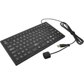 SIIG Industrial/Medical Grade Washable Backlit Keyboard with Pointing Device, Cable Connectivity, USB 2.0 Interface, 89 Key, English (US)