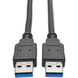 Tripp Lite 3ft USB 3.0 SuperSpeed A/A Cable M/M 28/24 AWG 5 Gbps Black 3', USB for Notebook, Tablet, Chromebook, 640 MB/s, 2.95 ft, 1 x Type A Male USB