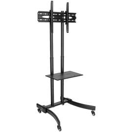 Tripp Lite TV Mobile Flat-Panel Floor Stand Cart Height Adjustable LCD- 37" to 70" TVs and Monitors, Up to 70" Screen Support, 88 lb Load Capacity, 1 x Shelf(ves), 67.5" Height x 27.6" Width x 27.6" Depth