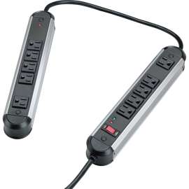 Fellowes 10 Outlet Metal Split Surge Protector, 10 x NEMA 5-15R, 1250 J, 120 V AC Input, 120 V AC Output