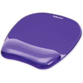Fellowes Crystals Gel Mousepad/Wrist Rest, 0.75" x 7.88" x 9.19" Dimension, Purple, Rubber, Gel, Stain Resistant, Skid Proof