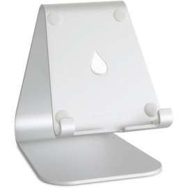 Rain Design mStand tablet stand, Silver, Angled stand provides a comfortable view. Cable outlet for easy management.