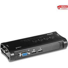 TRENDnet 4-Port USB KVM Switch Kit, VGA And USB Connections, 2048 x 1536 Resolution, Cabling Included, Control Up To 4 Computers, Compliant With Window, Linux, and Mac OS, White, TK-407K, 4-port USB KVM Switch Kit (Include 4 x KVM Cables)