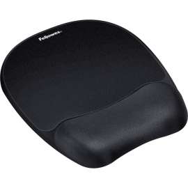 Fellowes Memory Foam Mouse Pad/Wrist Rest- Black, 1" x 7.94" x 9.25" Dimension, Black, Memory Foam, Wear Resistant, Tear Resistant, Skid Proof