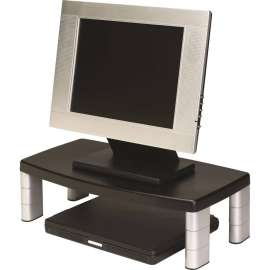 3M Adjustable Monitor Riser Stand, Up to 17" Screen Support, 40 lb Load Capacity, 6" Height x 18.5" Width x 10" Depth, Black