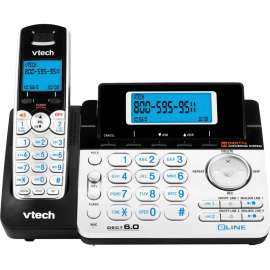 VTech DS6151 DECT 6.0 Cordless Phone, Silver, 2 x Phone Line, Speakerphone, Answering Machine