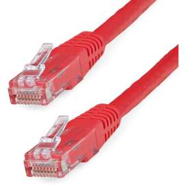 StarTech.com 15ft CAT6 Ethernet Cable, Red Molded Gigabit, 100W PoE UTP 650MHz, Category 6 Patch Cord UL Certified Wiring/TIA, 15ft Red CAT6 Ethernet cable delivers Multi Gigabit 1/2.5/5Gbps & 10Gbps up to 160ft