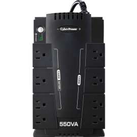 CyberPower CP550SLG Standby UPS Systems, 550VA/330W, 120 VAC, NEMA 5-15P, Compact, 8 Outlets, PowerPanel Personal, $100000 CEG, 3YR Warranty