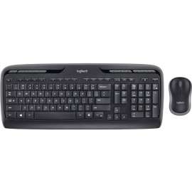 Logitech MK320 Wireless Desktop Combo with Media Shortcuts, USB Wireless RF 2.40 GHz Keyboard, 115 Key, Black, USB Wireless RF Mouse