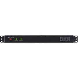 CyberPower RKBS15S2F8R Rackbar 10 - Outlet Surge with 3600 J - Clamping Voltage 400V, 15 ft, NEMA 5-15P, Straight, EMI/RFI Filtration, Black, Lifetime Warranty