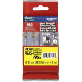Brother P-touch Industrial TZe Tape Cartridges, 11/32", Permanent Adhesive, Thermal Transfer, Black, Yellow