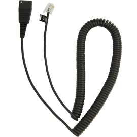 Jabra Headset Adapter Cable, 6.56 ft Phone Cable for Headset, First End: 1 x Quick Disconnect, Second End: 1 x RJ-10 Phone, Black