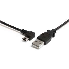 StarTech.com 3 ft Mini USB Cable, A to Left Angle Mini B, Type A Male USB, Type B Male mini-USB, 3ft