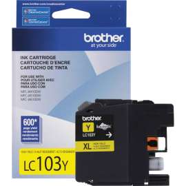 Brother Genuine Innobella LC103Y High Yield Yellow Ink Cartridge, Inkjet, High Yield, 600 Pages, Yellow
