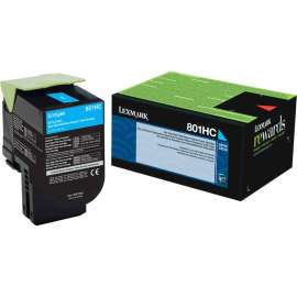 Lexmark Unison 801HC Toner Cartridge, Laser, High Yield, 3000 Pages Cyan, Cyan