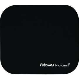 Fellowes Microban Mouse Pad, Black, 8" x 9" x 0.13" Dimension, Black, Rubber