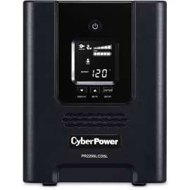 CyberPower PR2200LCDSL Smart App Sinewave UPS Systems, 2070VA/1980W, 120 VAC, NEMA 5-20P, Mini-Tower, Sine Wave, 7 Outlets, LCD, PowerPanel Business, $375000 CEG, 3YR Warranty