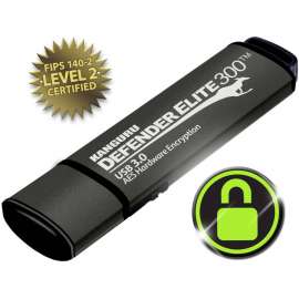 Kanguru Solutions Kanguru Defender Elite300 FIPS 140-2 Certified, AES XTS 256-Bit Hardware Encrypted USB 3 Secure Flash Drive with Physical Write Protect Switch, 16G, AES XTS 256-Bit Hardware Encrypted FIPS 140-2 Certified, Secure Flash Drive, SuperSpeed 