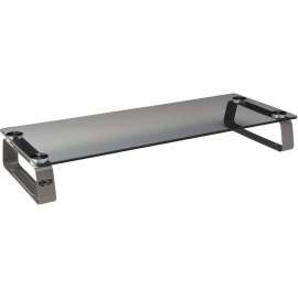 Tripp Lite Universal Monitor Riser Stand Glass Computer Laptop Printers 3", 40 lb Load Capacity, 3.2" Height x 22" Width x 8.3" Depth, Desktop, Tempered Glass, Brushed Aluminum