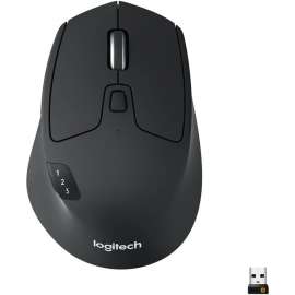 Logitech M720 Triathlon Multi-Device Wireless Mouse, Bluetooth, USB Unifying Receiver, 1000 DPI, 8 Buttons, 2-Year Battery, Compatible with Laptop, PC, Mac, iPadOS, Black, Optical, Wireless, Bluetooth/Radio Frequency
