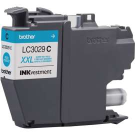 Brother Genuine LC3029C INKvestment Super High Yield Cyan Ink Cartridge, Inkjet, Super High Yield, Cyan