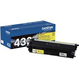 Brother TN433Y Original High Yield Laser Toner Cartridge, Yellow, 1 Each, 4000 Pages