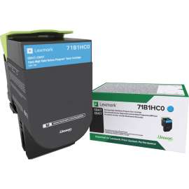 Lexmark Original High Yield Laser Toner Cartridge, Cyan, 1 Each, 3500 Pages