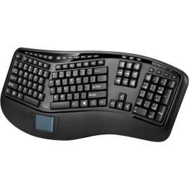 Adesso 2.4GHz Wireless Ergonomic Touchpad Keyboard, Wireless Connectivity, RF, 30 ft, 2.40 GHz