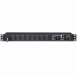 CyberPower PDU41001 Single Phase 100, 120 VAC 15A Switched PDU, 8 Outlets, 12 ft, NEMA 5-15P, Horizontal, 1U, SNMP, LCD, 3YR Warranty