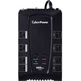 CyberPower CP685AVRG AVR UPS Systems, 685VA/390W, 120 VAC, NEMA 5-15P, Compact, 8 Outlets, PowerPanel Personal, $125000 CEG, 3YR Warranty