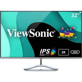 ViewSonic VX3276-2K-MHD 32 Inch Widescreen IPS 1440p Monitor with Ultra-Thin Bezels, HDMI DisplayPort and Mini DisplayPort, 32" IPS Monitor, QHD 2560 x 1440 Resolution, 1.07 Billion Colors, 250 Nit